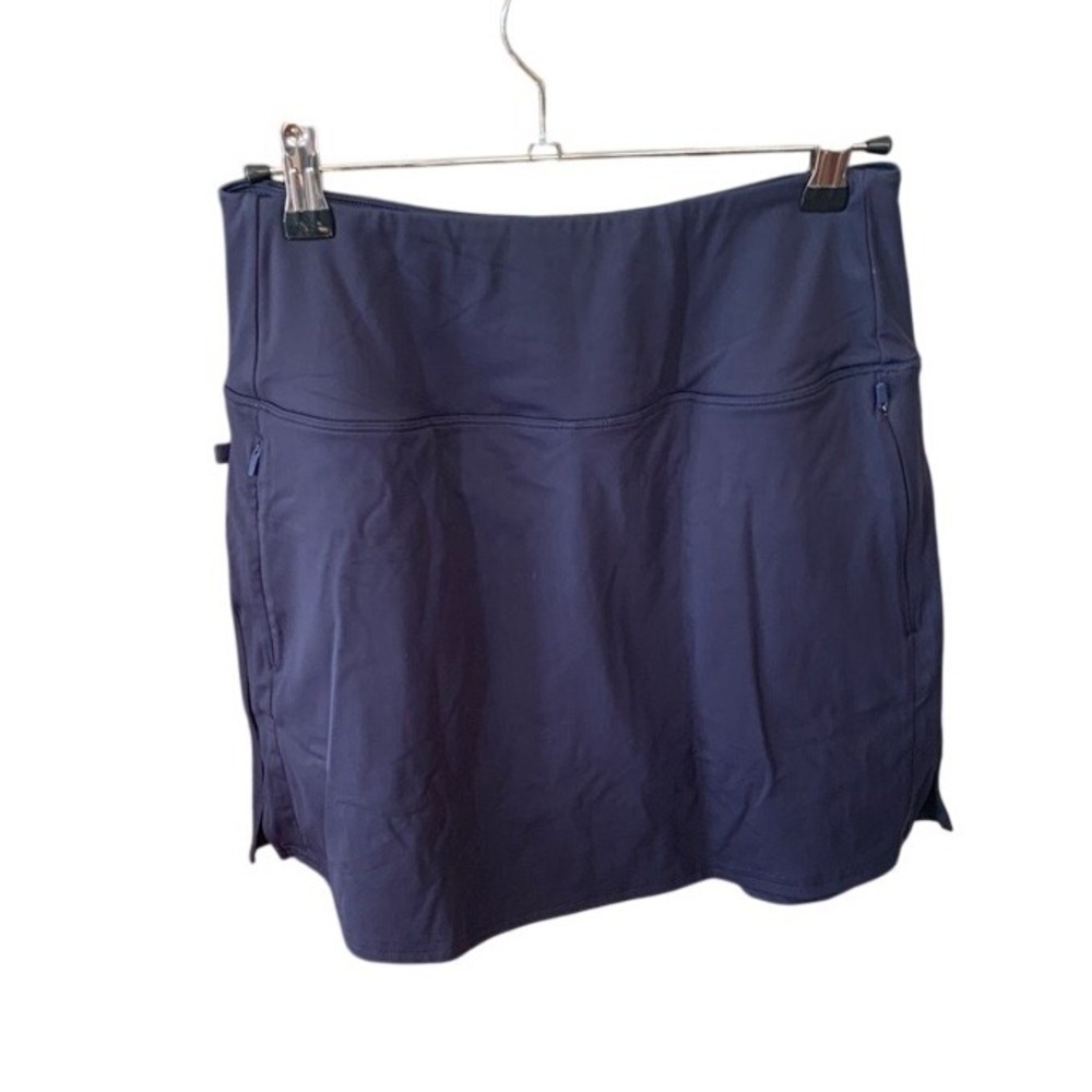 SANTINY Women's Golf Skirt Skort High Waisted Tennis Skirt W/Pockets Navy Size S
